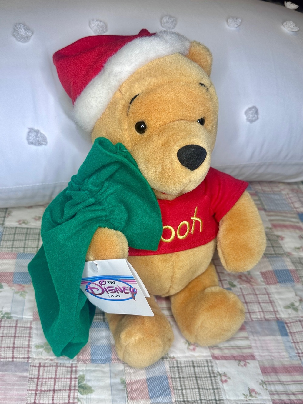 Disney Store Santa Pooh 12” Plush – NWT – Collectible Holiday Edition